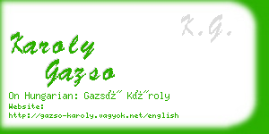 karoly gazso business card